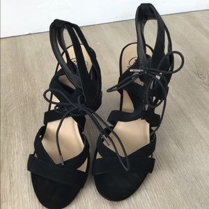 Black sandal heels